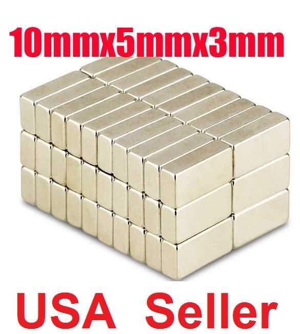 Lot of 100 50 10 x 5 x 3mm block rare earth neodymium super strong magnets N50  