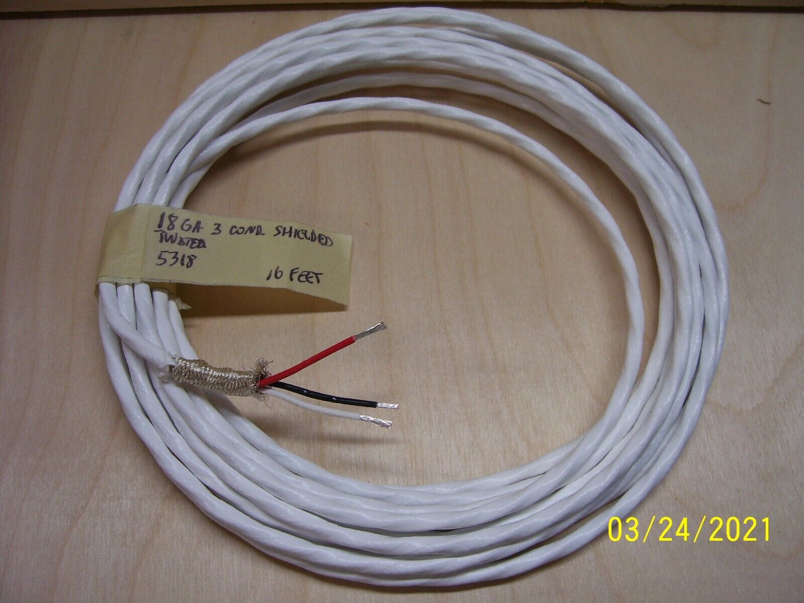 18 AWG, 3 cond Mil-Spec Wire, 5318, Type E, 200C, MULTICONDUCTOR, BRAIDED SHIELD