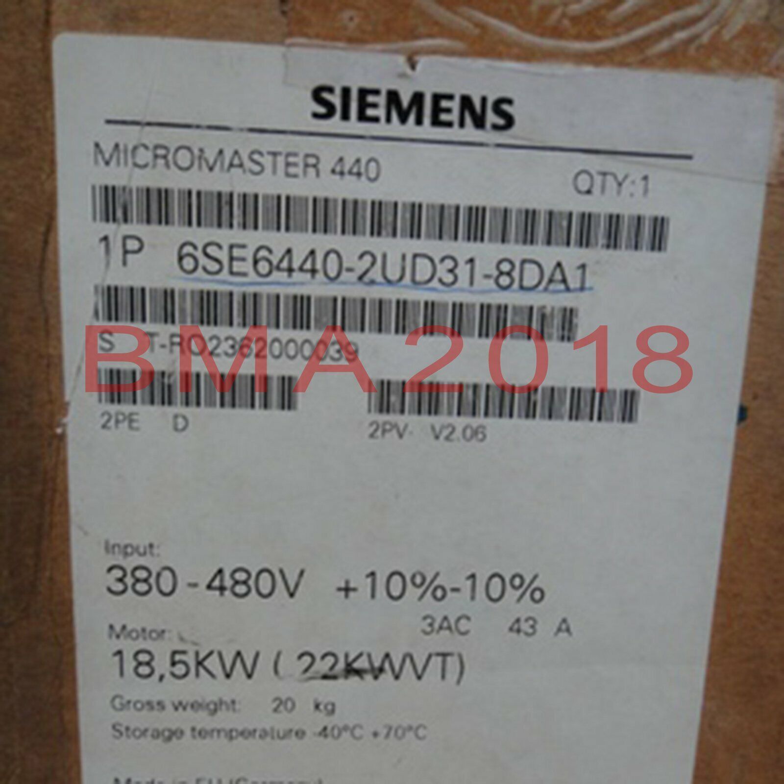 1PC New Inverter 6SE6440-2UD31-8DA1 1 year warranty Fast Delivery SM9T