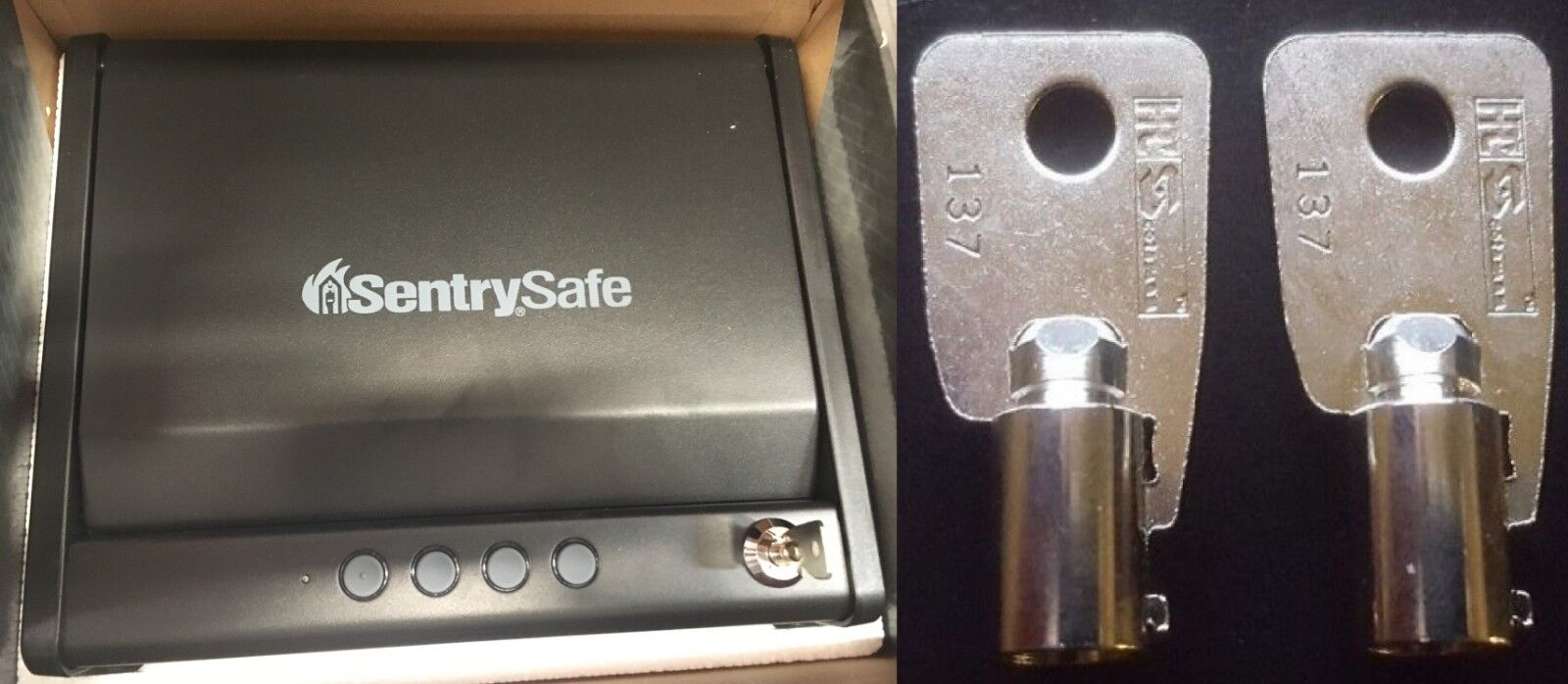 GC114 2 NEW KEYS Sentry Pistol Safe Code:GC114 Handgun Key Models QAP1E & QAP1BE