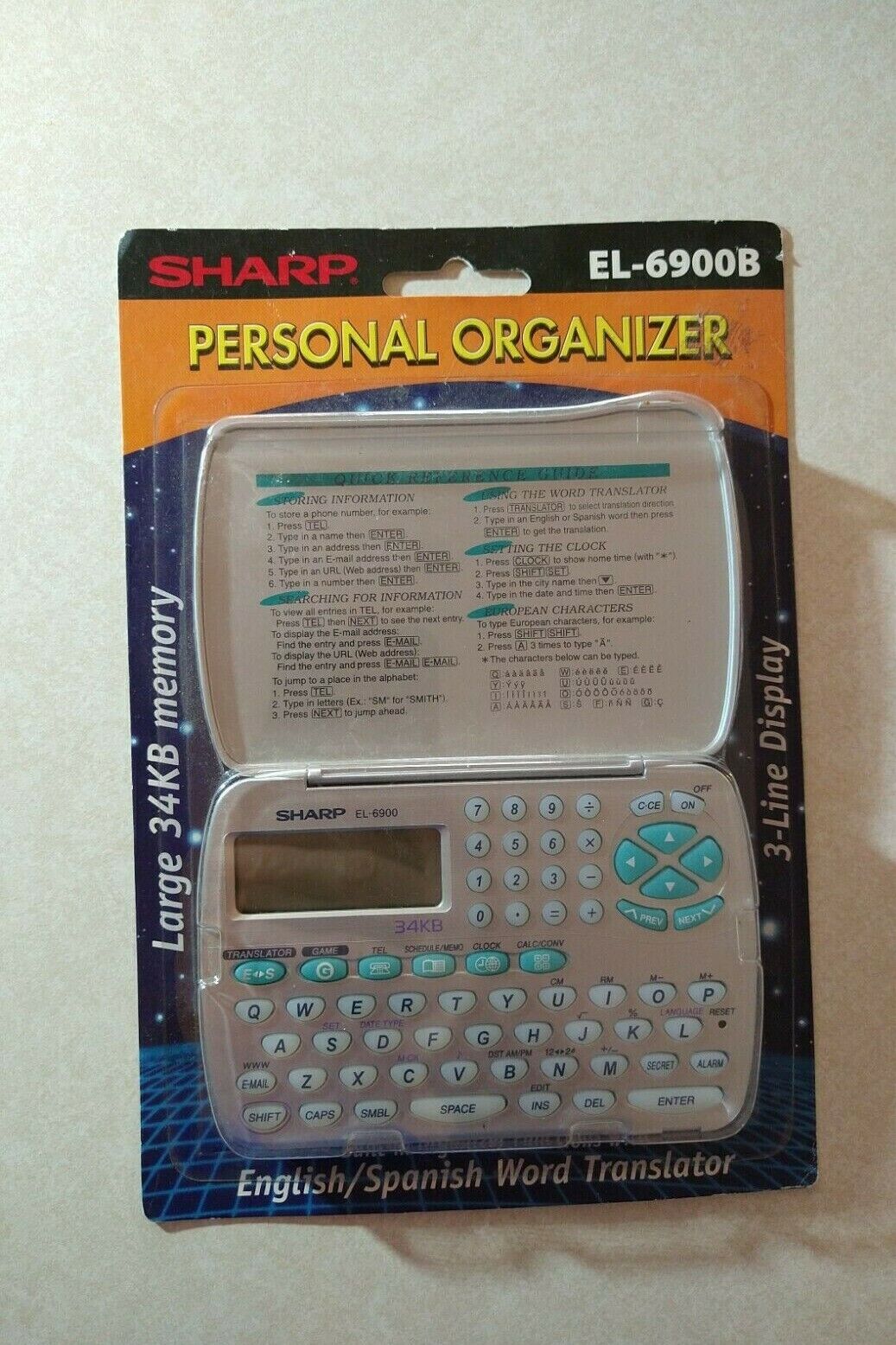 Brand New SHARP Personal Organizer EL-6900B English Spanish Translator Memory