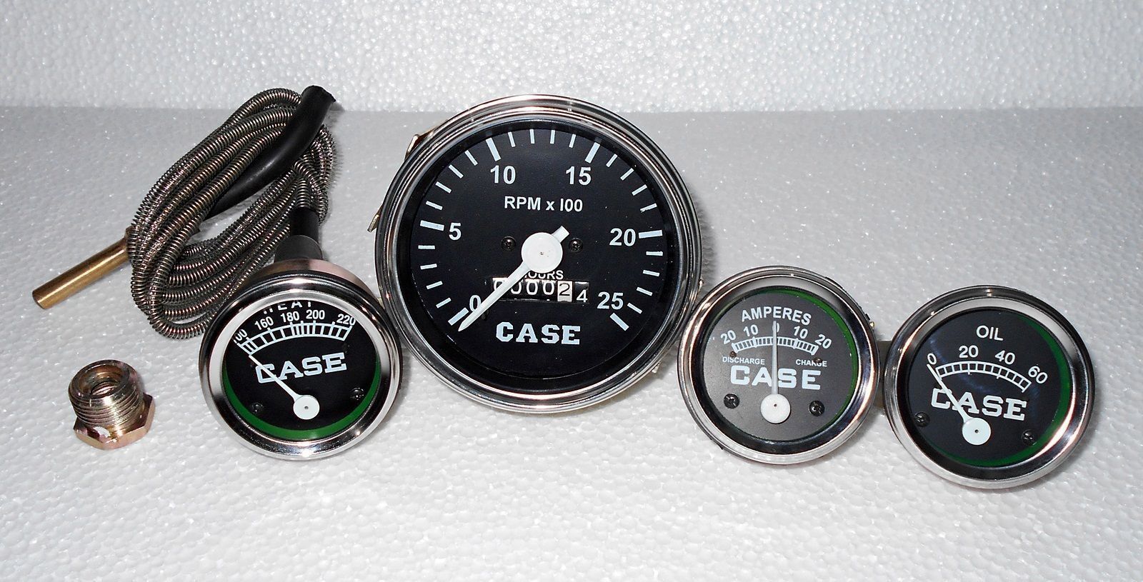  Case Tractor Gauge Set Temp Tachometer Oil Pressure Ammeter fits 430 470 530
