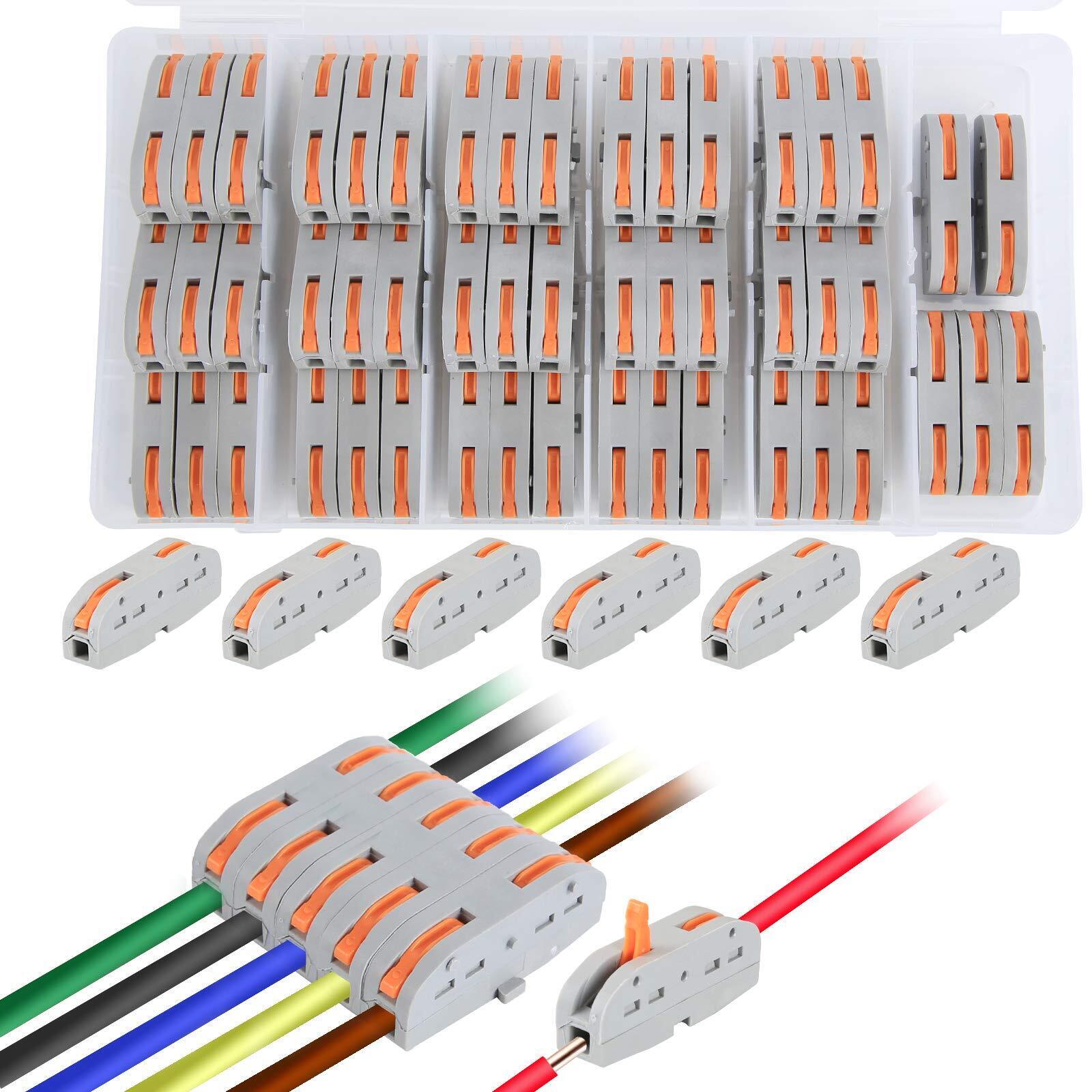 50pcs Compact Wire Conductor Connectoronetoone Quick Terminal Block Splicing Co