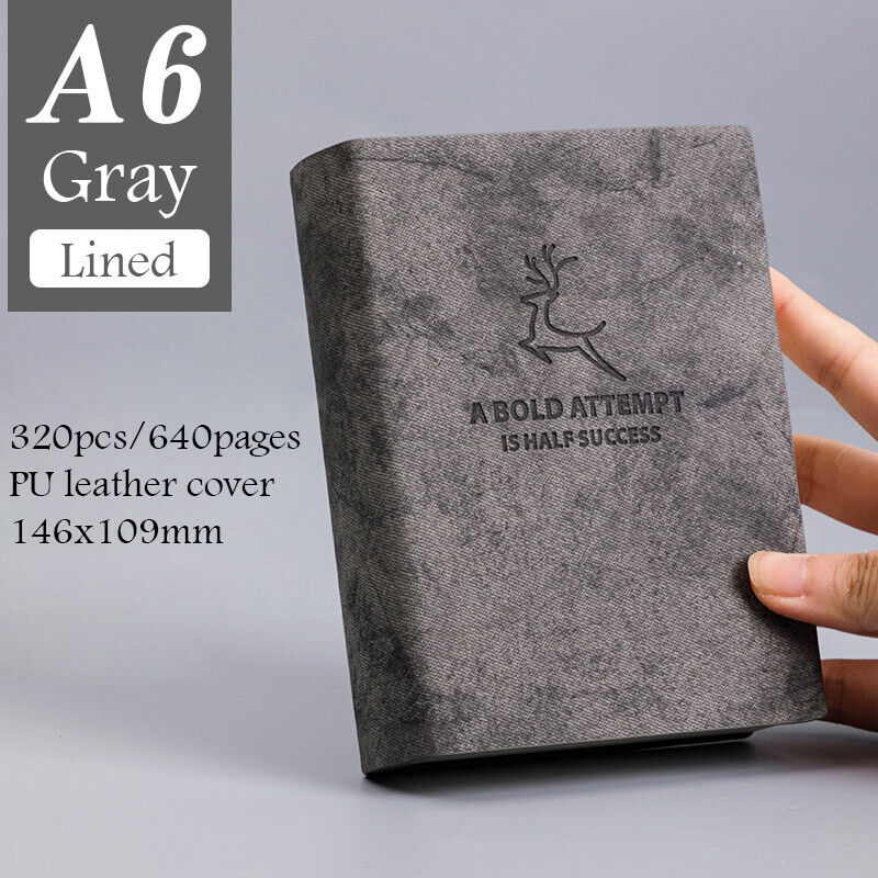 A6/A5 640 pages PU Leather Vintage Journal Notebook Lined Paper Writing Diary