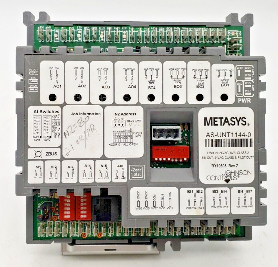 Johnson Controls Metasys AS-UNT1144-0 Unitary Controller RY10608 Rev Z