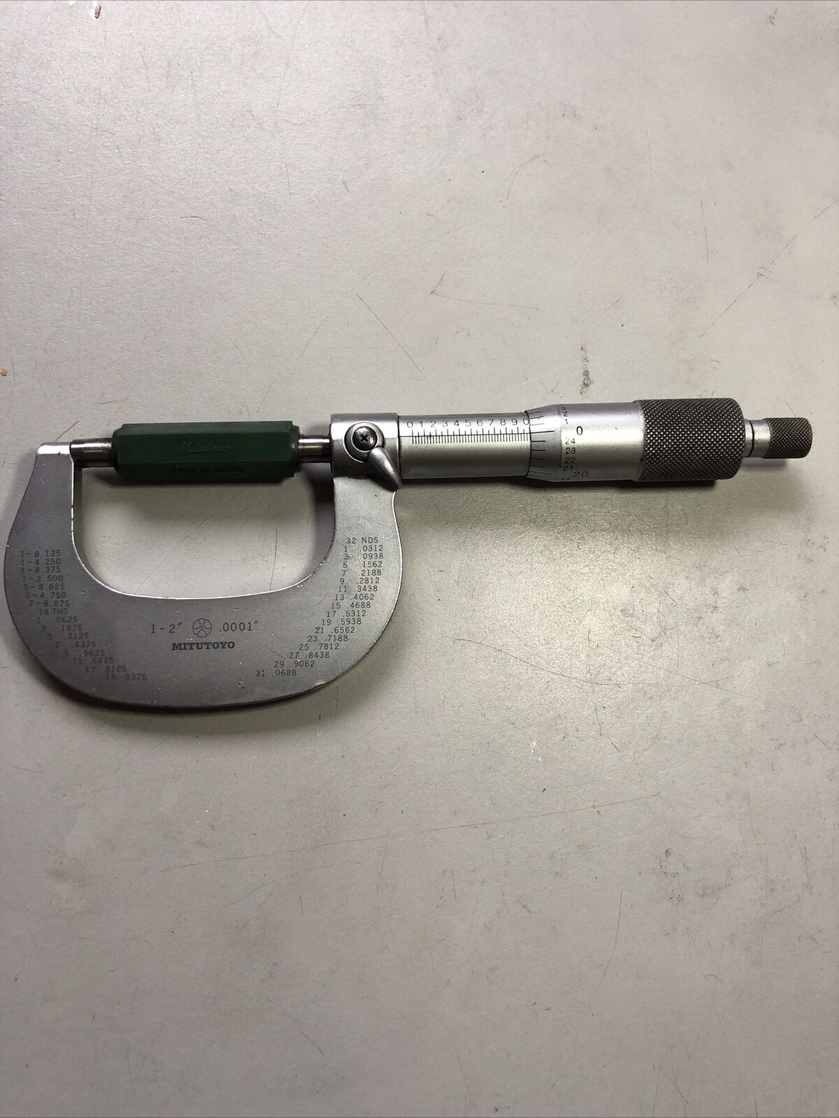 Vintage Mitutoyo Micrometer 1-2” With Standard 