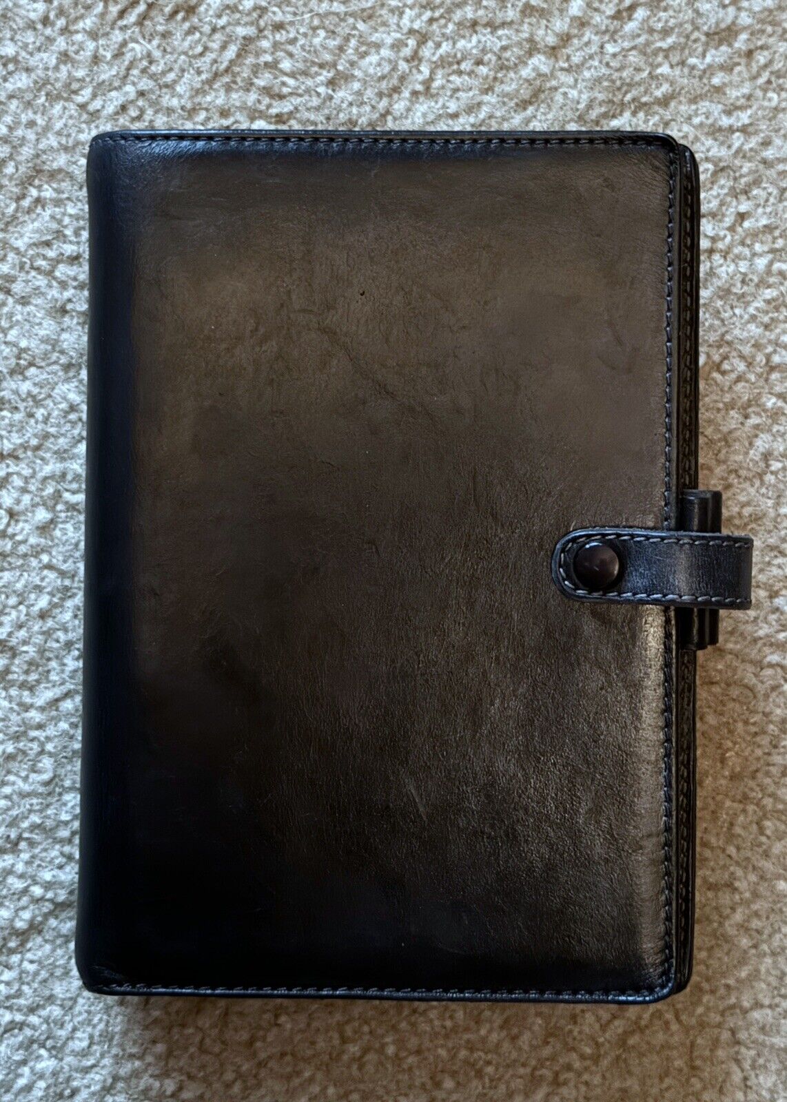 Vintage FiloFAX Personal “Sandhurst” Leather Planner (Rare). Italy, 6 Rings.