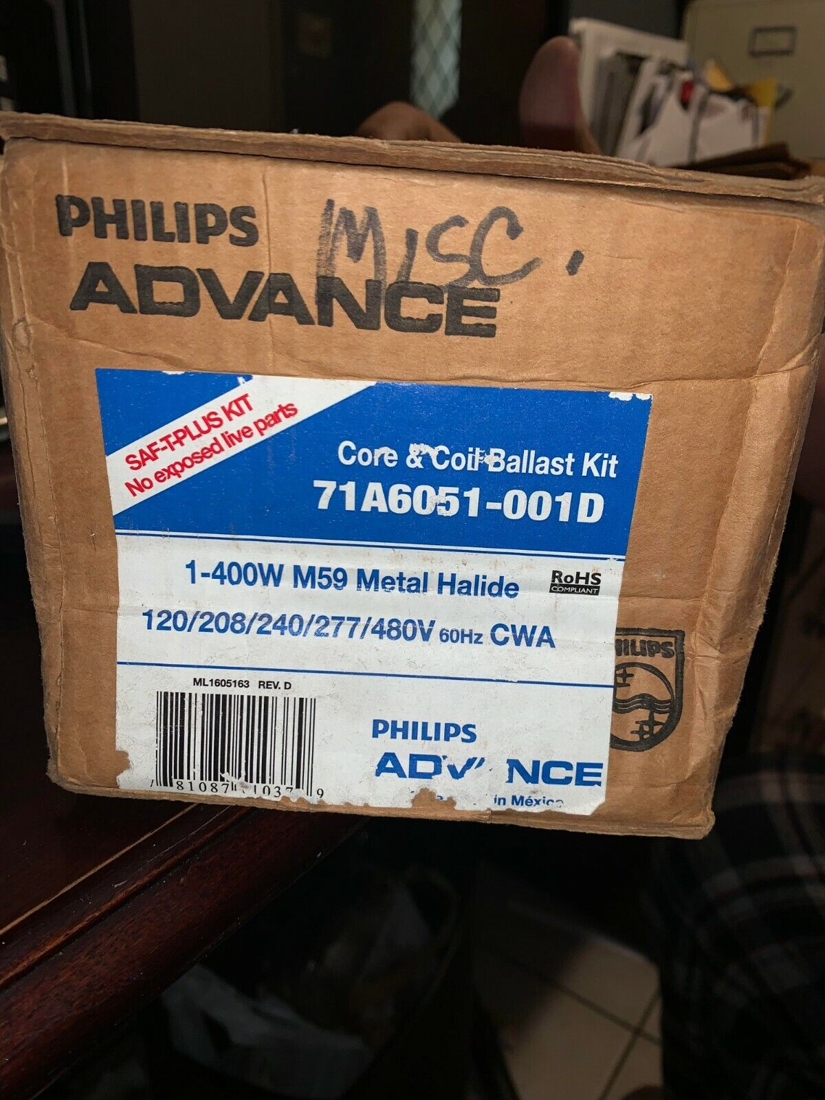 Philips Advance Ballast Kit 120/208/240/277/480v 71A8453-001D