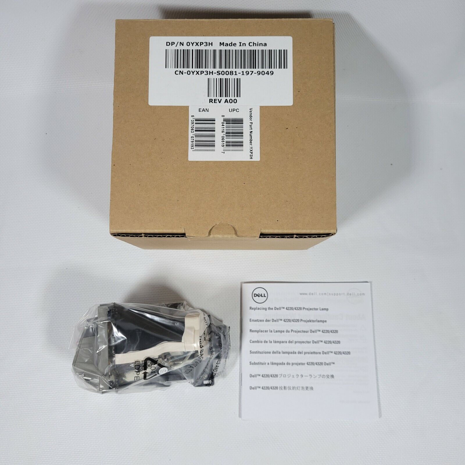 NEW DELL OEM REPLACEMENT PROJECTOR LAMP FOR 4220 4320 GENUINE ORIGINAL 