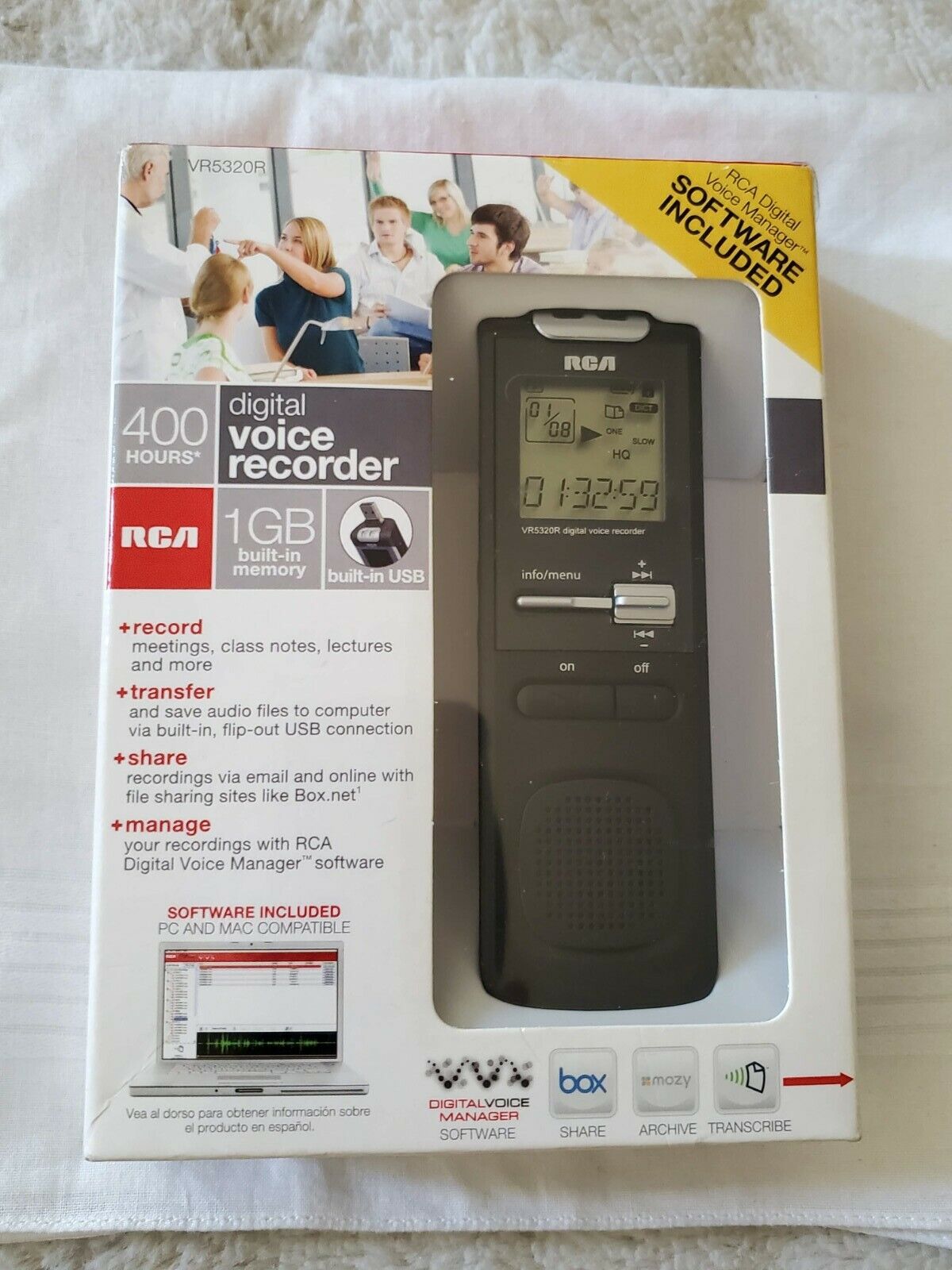 RCA Digital Voice Re-corder 400 Hours 1GB Built In Memory Software Included New