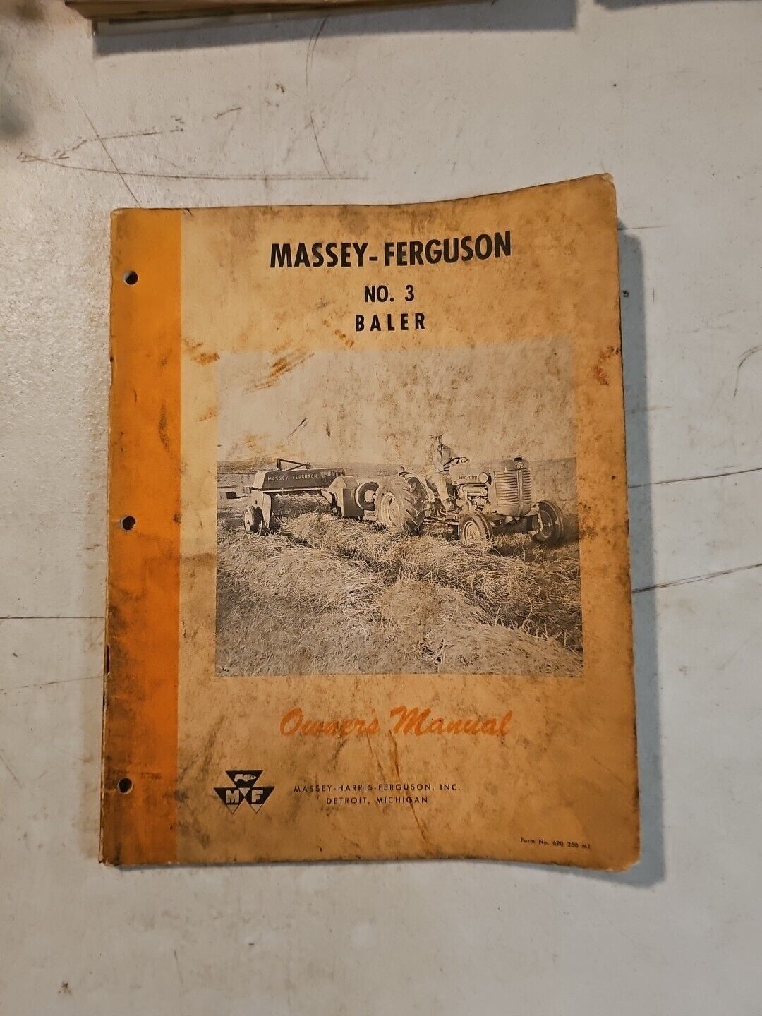 Vintage 1958 Massey Ferguson Mf 3 Baler Owner\'s Manual 