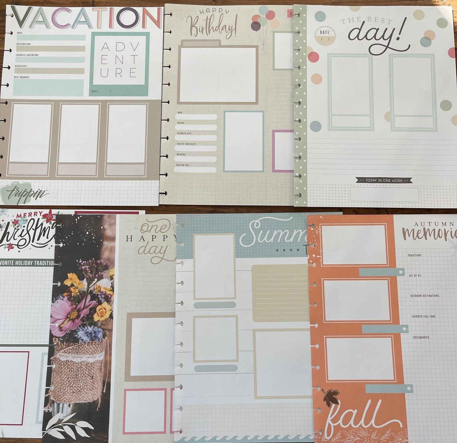 Happy Planner Memory Keeping Big Page Inserts 23 Pages 8.5x11