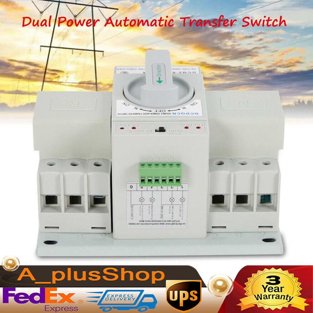Automatic Transfer Switch 63Amp 3P Dual Power Automatic Transfer Switch 3P 63A