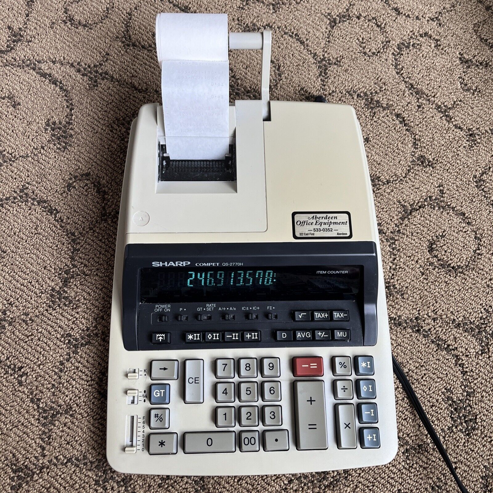 Sharp Compet QS-2770H 2-Color Printing Calculator Vintage Great Condition