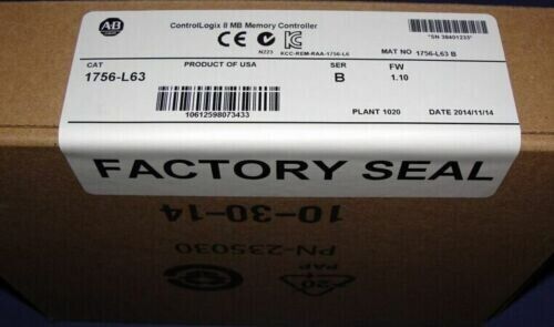 New Factory Sealed AB 1756-L63 SER B ControlLogix 8MB Memory Controller 1756L63