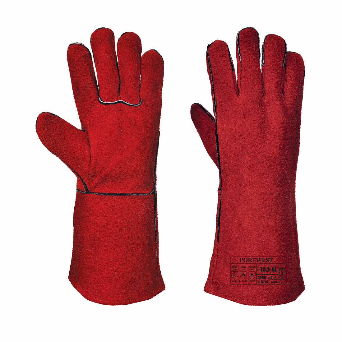 Portwest A500 Welders Work Leather Safety Gauntlet with Cotton Gloves ANSI
