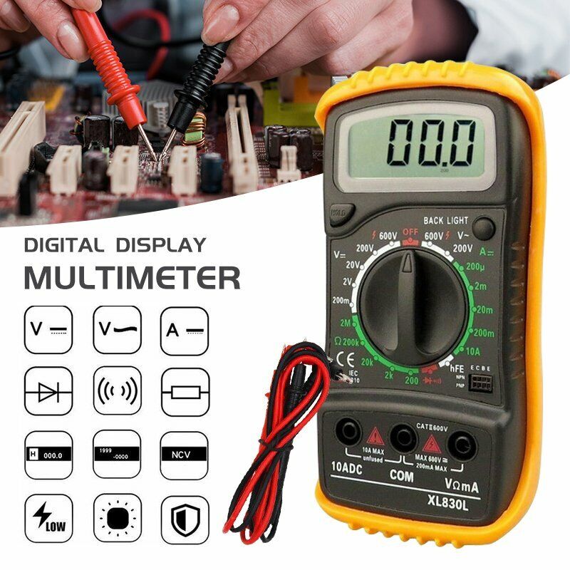XL830L LCD Digital Multimeter Voltmeter AC DC Ammeter Ohmmeter Volt Tester Tools