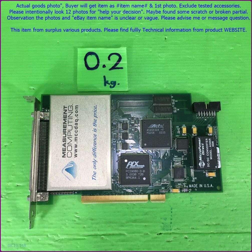 Measurement Computing PCI-DAS6025, Analog & DIO Card as photo, sn:1598, Pro\'