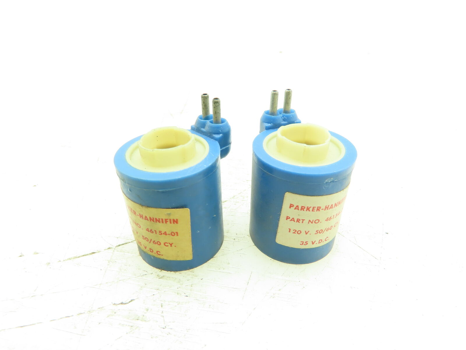 Parker Hannifin 46154-01 Solenoid Coil 120V 35VDC Round 2-Pin Plug-In  LOT OF 2