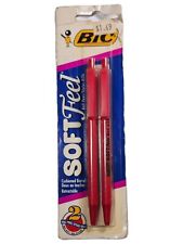 Vintage Bic Soft Feel Cushioned Barrel Ball Point Pens Red Ink Med 1995 USA picture