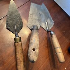 Vintage Cement Hand Trowel with Wooden Handle Lot Of 3 picture