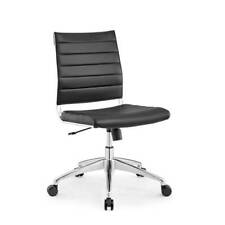 Mid Back Design Armless Swivel Office Task Chair in Black Ribbed Vinyl  picture