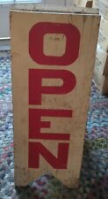 Vintage Heavy Wooden Foldout Storefront Double Legged Hinged Handmade Unique  picture