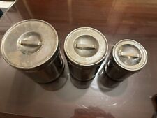 2 Vintage  Vollrath 8803, 8802 & 8801 Medical Stainless Steel Storage Canisters picture
