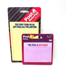 Vintage Post-It Notes 3M 1987 NEW Kill All Lawyers Hot Babe Flashes USA Lot x2 picture
