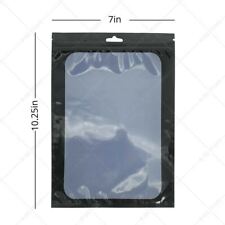 Multi-Size Double-Side Glossy Black Mylar Flat Zip Lock Bag w/Window & Hang Hole picture