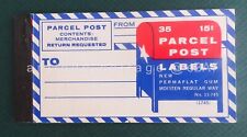 vintage PARCEL POST LABELS partial booklet 9 LABELS mailbox picture