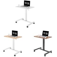 Pneumatic Office Laptop Desk Rolling Adjustable Table Cart Computer Mobile Stand picture