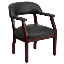 Flash Furniture Luxurious Vinyl Conference Chair Black and Mahogany (BZ105BLK) picture