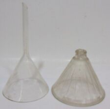 K Funnel Mooney Airvent  Apothecary Lab Vintage Ribbed Glass Funnel Long Stem picture