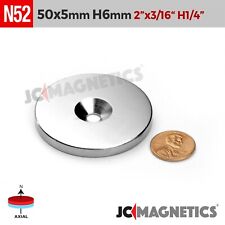 1pc 50mm x 5mm Hole 6mm N52 Countersunk Rare Earth Large Neodymium Magnet Ring picture