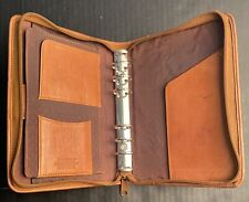 Vintage Rolodex Brown Genuine Leather Personal Organizer Planner RO440 6 Rings picture