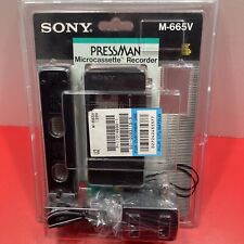 Vintage Sony Pressman Micro-Cassette Recorder M-665V W Clamshell For Parts Only picture