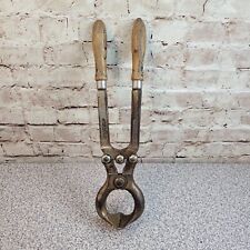 Vintage XL Bull  Livestock Castration Emasculating Castrating Tool Wood Handle picture