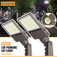2 Pack 200W AC100-277V Dusk to Dawn LED Parking Lot Light with Slip Fitter Mount picture
