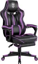 Purple Gaming Chair with Footrest Reclining Computer Gaming Chair High Back Game picture