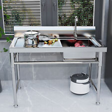 Commercial Food Prep Table Sink Bowl Stainless Steel Kitchen Sink 120*60*80cm picture