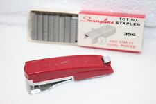Vintage Swingline Stapler Tot 50 Mini Pocket Red Desk Drawer w/ Staples TINY picture