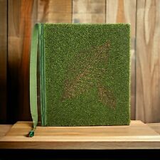 Vintage Green Beaded Hardcover Flower Pressing Journal Book Diary picture