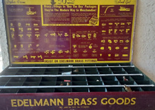 Vintage EDELMANN 80-slot storage, brass fitting case Box container w150 Fittings picture