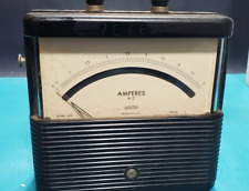 LARGE VINTAGE ELECTRICAL Weston AMPERES GAUGE  Steampunk Old Antique Amps Meter picture