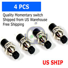 4 Pack SPST Normally Open Momentary Push Button Switch Black picture