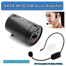 AKER AK38 25W Portable PA Voice Amplifier Booster With FM Wireless Microphone picture