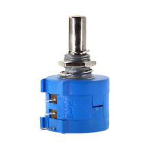 10-Turn Rotary Potentiometer Variable Dial Resistor Precision Multiturn Blue 1/4 picture