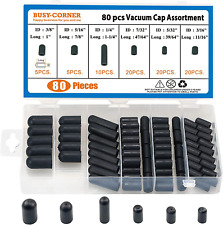 BUSY-CORNER 80 Pieces Vacuum Cap Assortment, Rubber, Dropper ID from 5/32