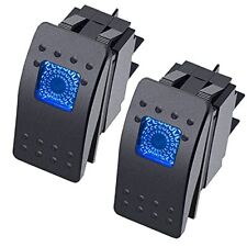 /2Pcs Boat Marine Lighted Rocker Switch 12V 20A 4Pin On/Off with Blue LED Car... picture